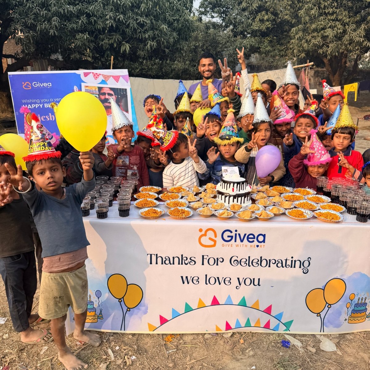 Grand Birthday Party for Underprivileged Kids - Givea